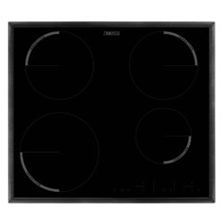 Zanussi ZEL6640XBA Electric Induction Hob in Black Glass with Stainless Steel  Frame
